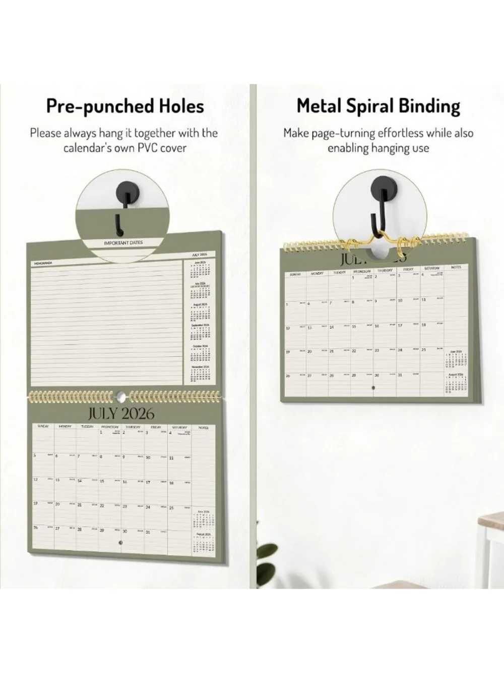 2026-2027 Wall Calendar, 21-Month Planner, Large 14.7” x 11.5” Size